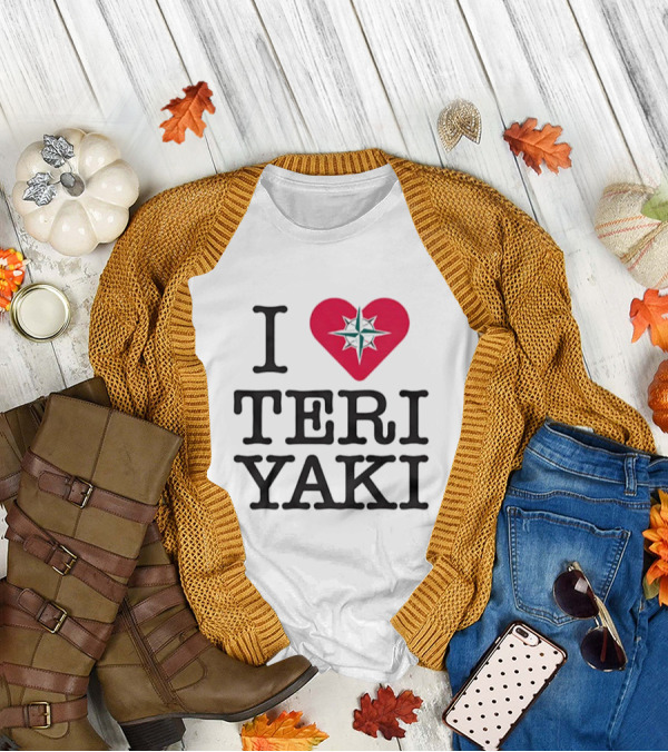 Seattle Mariners I Love Teriyaki Heart Mariners Symbol T-Shirt