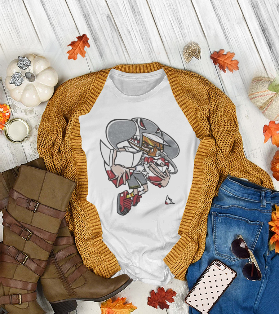 Gimme Project Shark Character with Red Sneaker and Hose T-Shirt