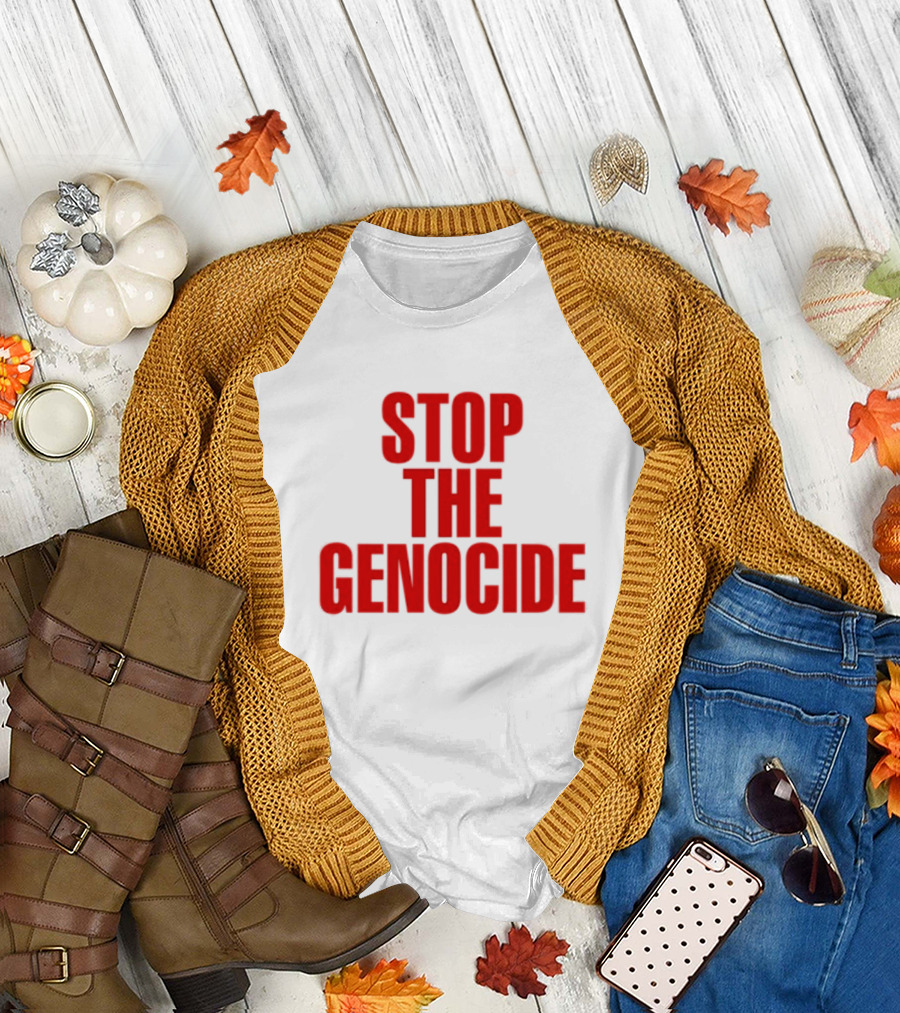 Stop The Genocide Red Bold Statement T-Shirt