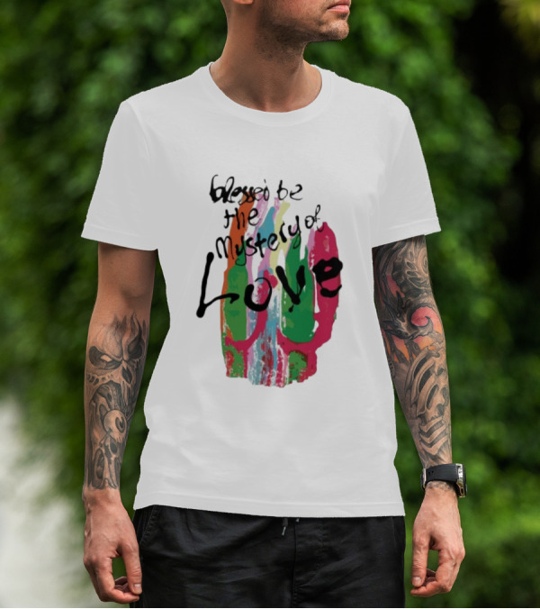 Sufjan Stevens Blessed Be The Mystery Of Love Colorful Brushstroke Typography T-Shirt