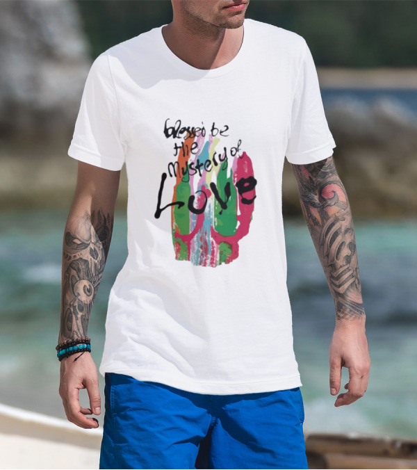 Sufjan Stevens Blessed Be The Mystery Of Love Colorful Brushstroke Typography T-Shirt