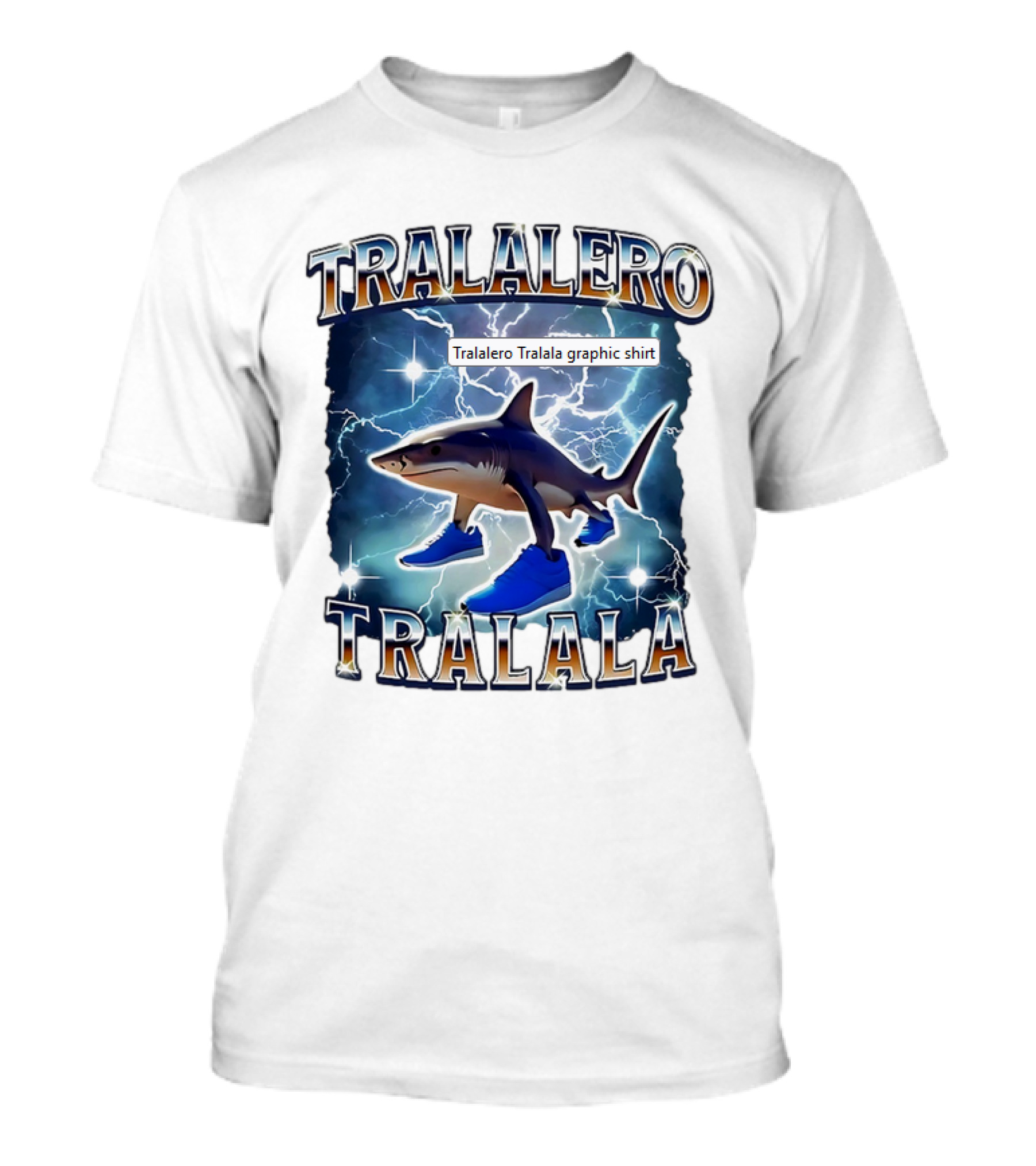 Tralalero Tralala Shark In Sneakers Electric Storm T-Shirt