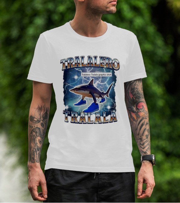 Tralalero Tralala Shark In Sneakers Electric Storm T-Shirt