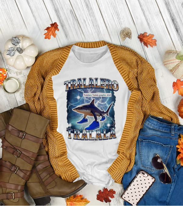 Tralalero Tralala Shark In Sneakers Electric Storm T-Shirt