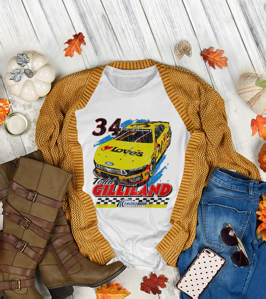 Todd Gilliland No. 34 Loves Ford Front Row Motorsports Racing T-Shirt
