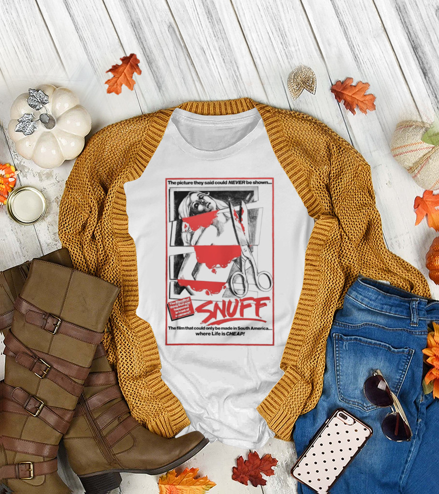 Snuff Horror Movie Retro Style Classic Red and Black T-Shirt