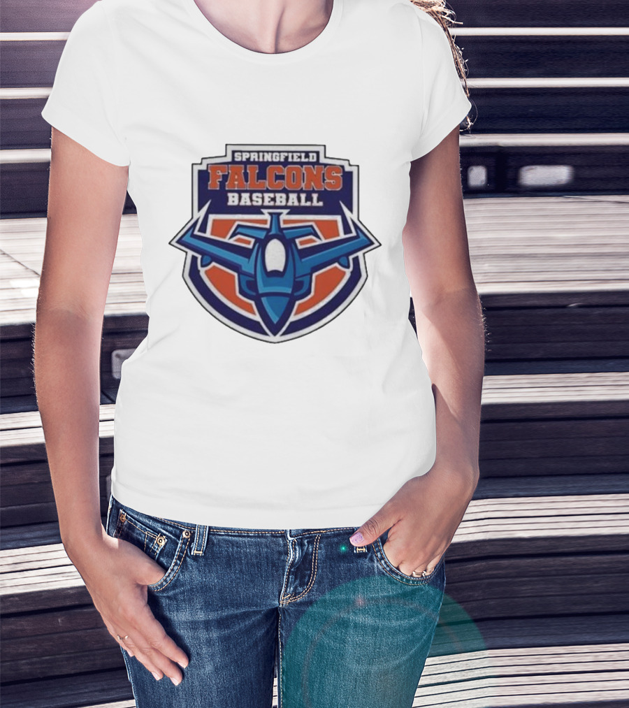 Springfield Falcons Baseball With Blue Jet Emblem T-Shirt