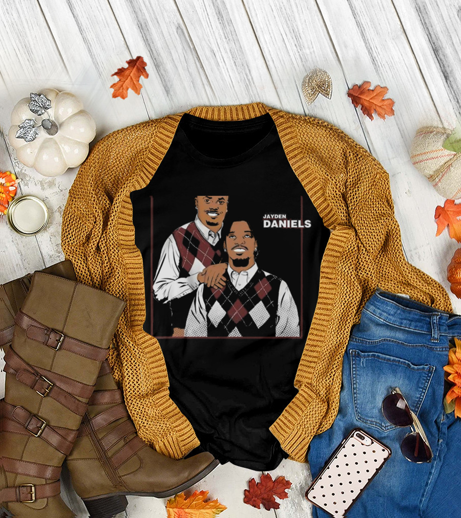 Jayden Daniels Terry Mclaurin Argyle Sweater Parody T-Shirt