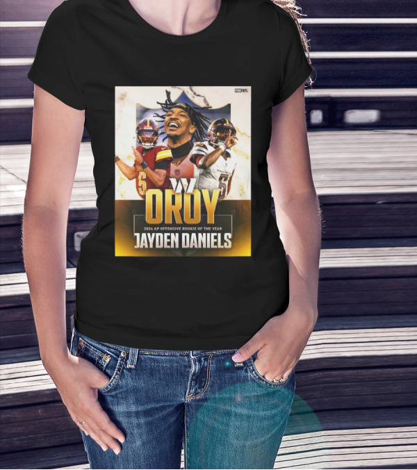 Jayden Daniels 2024 AP OROY Offensive Rookie Of The Year Washington Commanders NFL On FOX T-Shirt