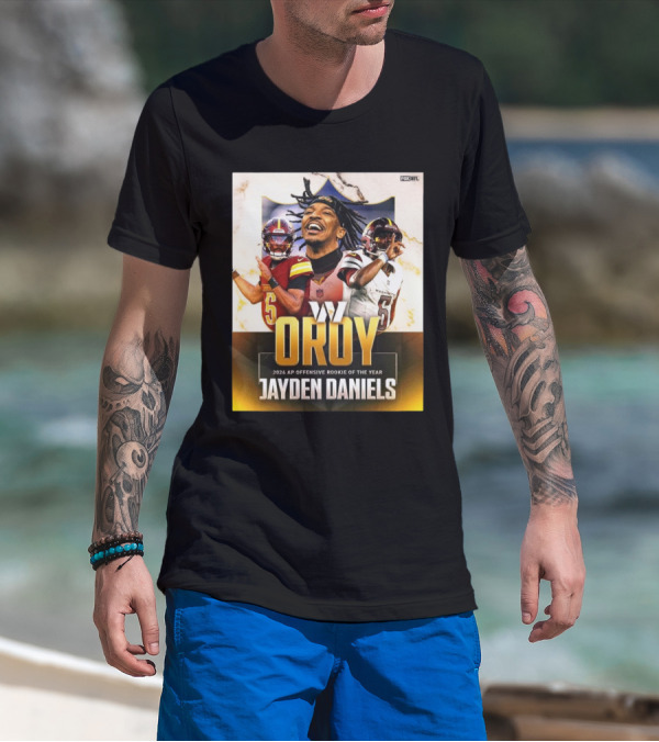 Jayden Daniels 2024 AP OROY Offensive Rookie Of The Year Washington Commanders NFL On FOX T-Shirt