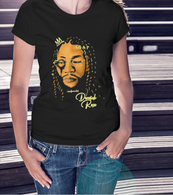 Joakim Noah GOAT Derrick Rose Portrait T-Shirt