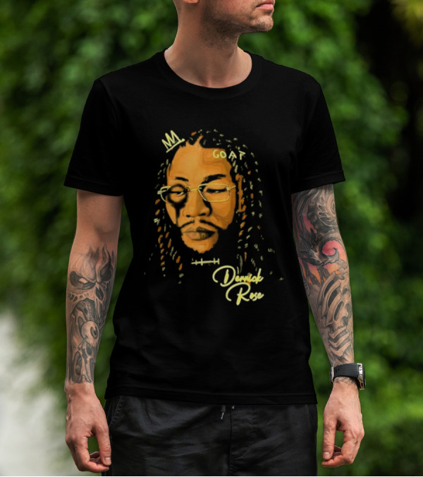 Joakim Noah GOAT Derrick Rose Portrait T-Shirt