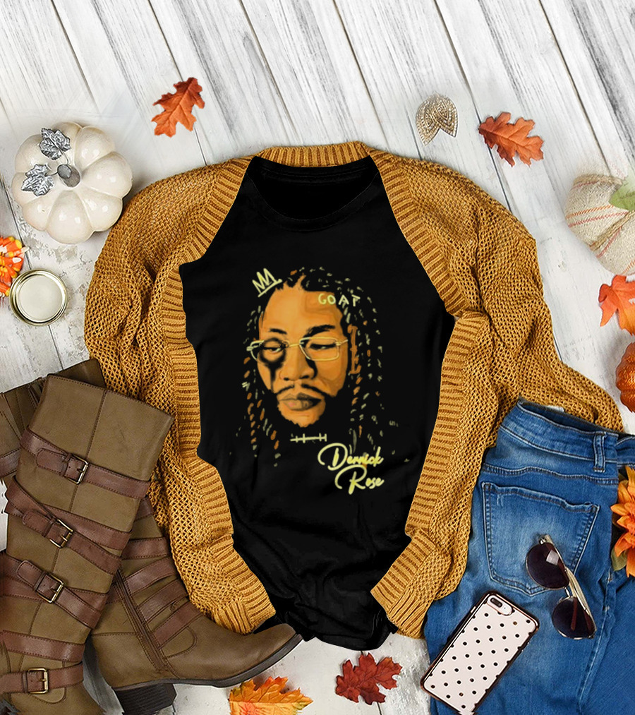 Joakim Noah GOAT Derrick Rose Portrait T-Shirt