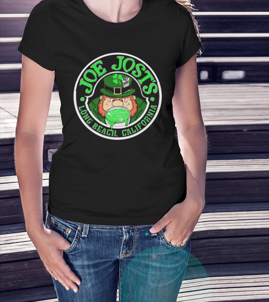 Joe Jost's Long Beach California Leprechaun Beer Circle T-Shirt