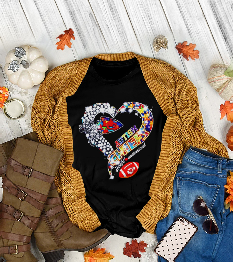 Kansas City Chiefs Autism Heart Accept Understand Love T-Shirt