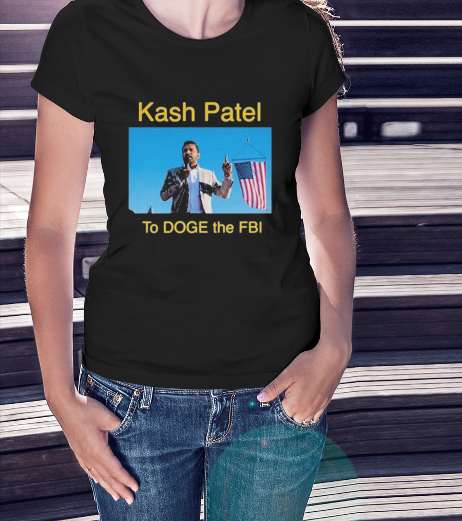 Kash Patel To DOGE The FBI American Flag Speech Scene T-Shirt