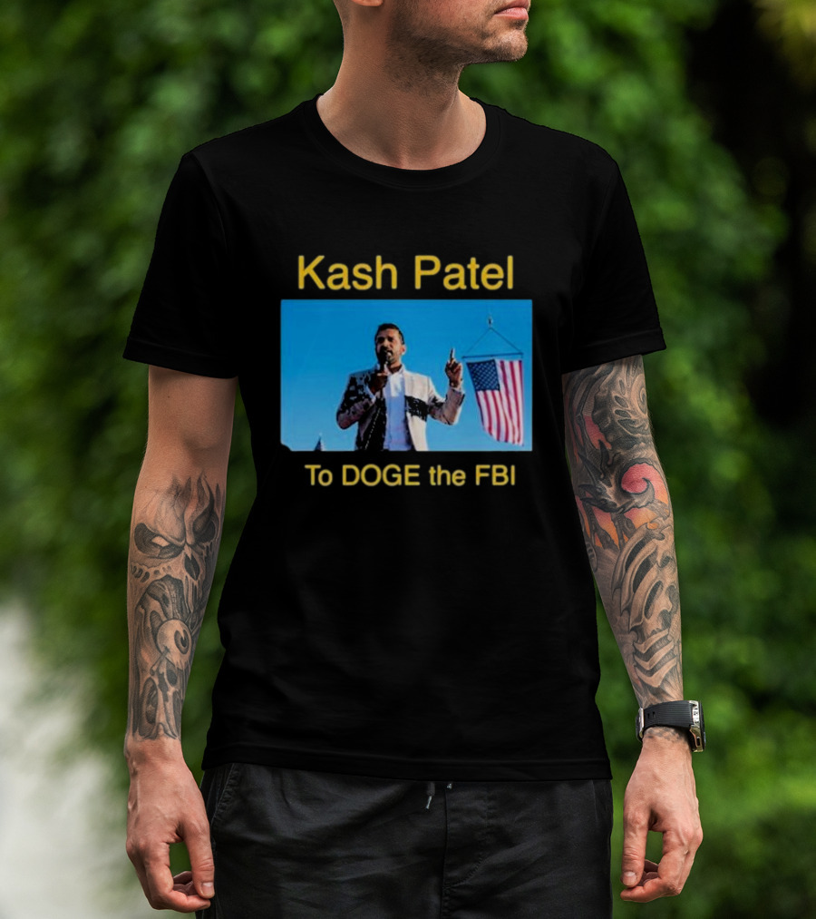 Kash Patel To DOGE The FBI American Flag Speech Scene T-Shirt