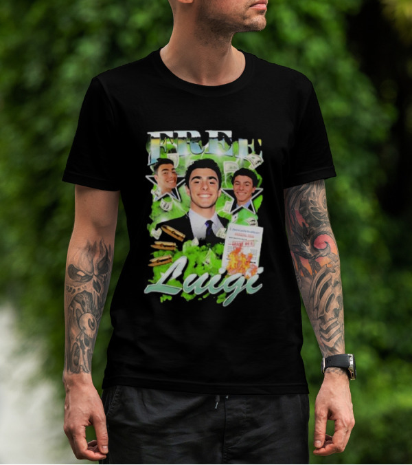 Free Luigi Keiajah Concert Green Money Stars T-Shirt
