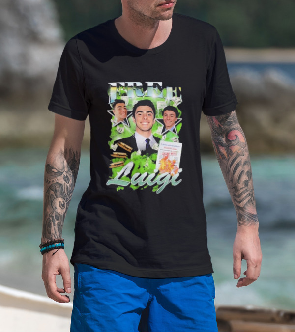 Free Luigi Keiajah Concert Green Money Stars T-Shirt