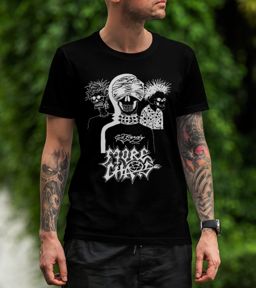 Ken Carson Ed Hardy More Chaos Friends Skulls Retro Punk Style T-Shirt