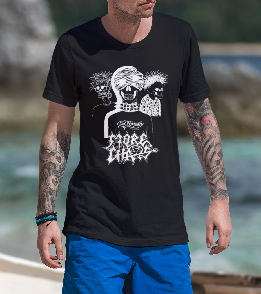 Ken Carson Ed Hardy More Chaos Friends Skulls Retro Punk Style T-Shirt