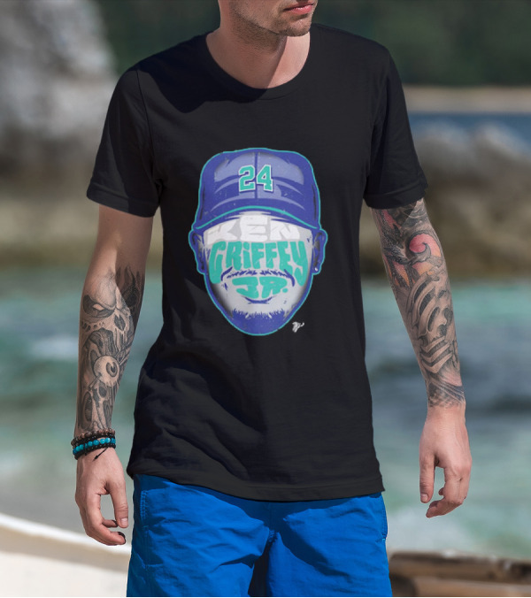 Ken Griffey Jr. 24 Seattle Mariners Vintage Silhouette T-Shirt