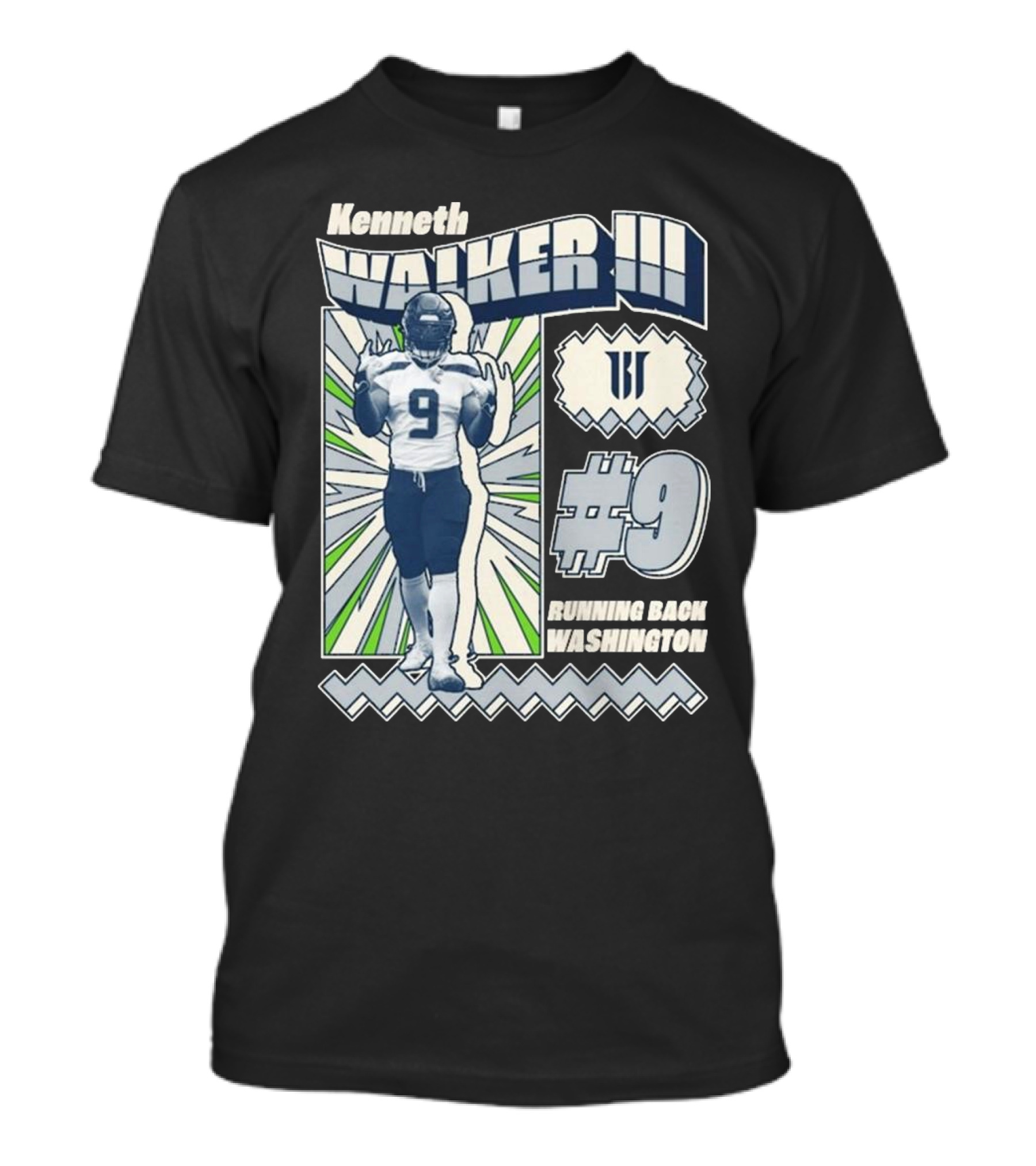 Kenneth Walker III #9 Running Back Washington Football T-Shirt