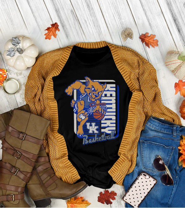 Kentucky Wildcats Basketball Dunk 2025 UK Mascot T-Shirt