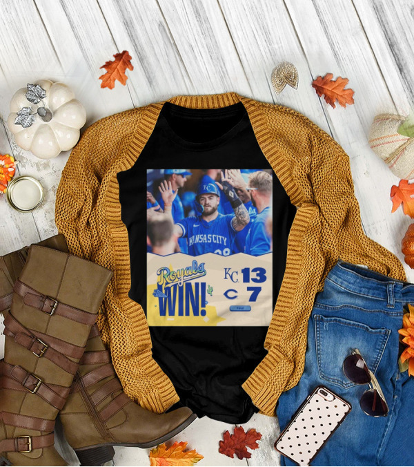 Royals Win Kansas City 13 Cincinnati 7 Final Score Good Vibes T-Shirt