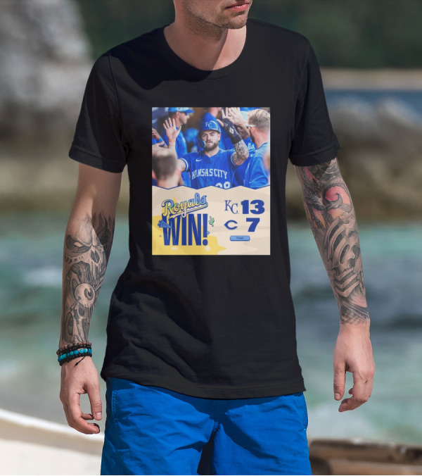 Royals Win Kansas City 13 Cincinnati 7 Final Score Good Vibes T-Shirt