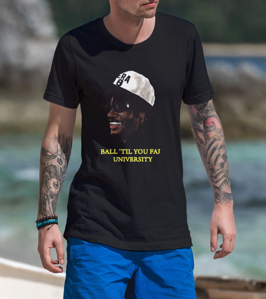 Lamar Jackson Ball ‘Til You Fall University Era 8 Baltimore Ravens NFL T-Shirt