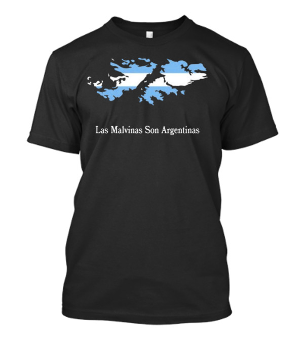Las Malvinas Son Argentinas Map With Argentine Flag Colors T-Shirt
