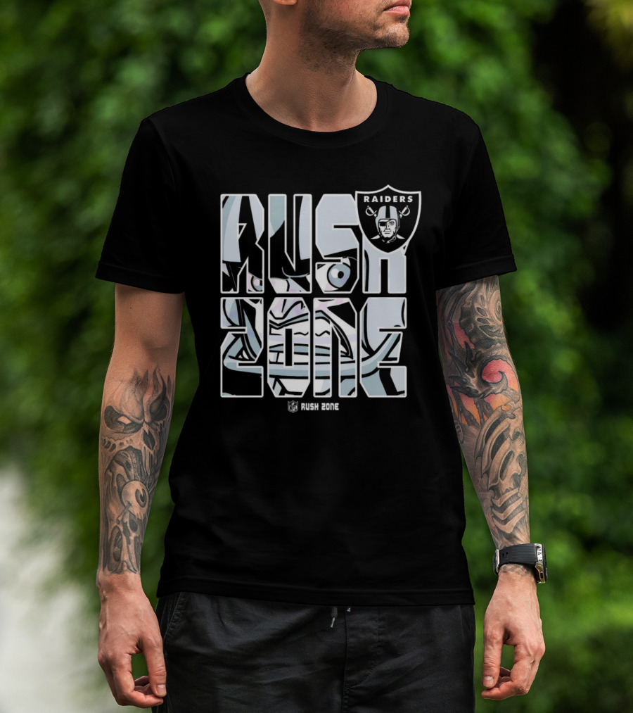 Las Vegas Raiders NFL Rush Zone Cartoon Raiders Shield T-Shirt