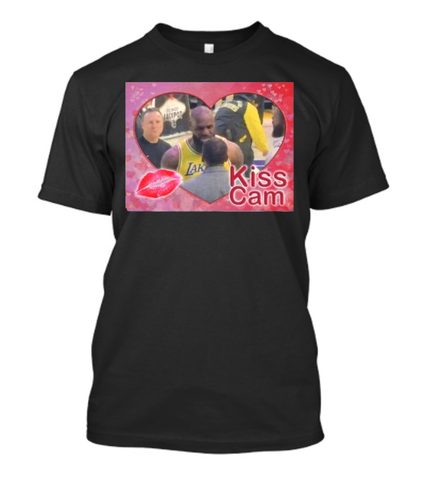 "Lebron James Lakers Kiss Cam Moment With Heart And Lip Graphic" T-Shirt