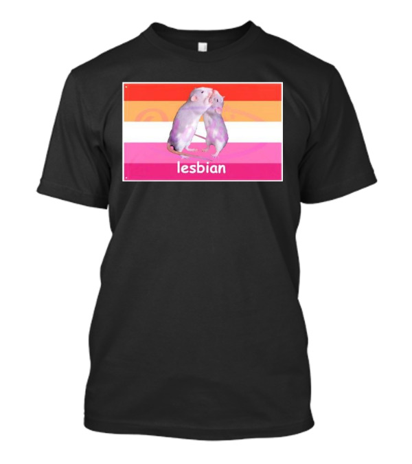 Lesbian Rat Pink And Orange LGBTQ Flag T-Shirt