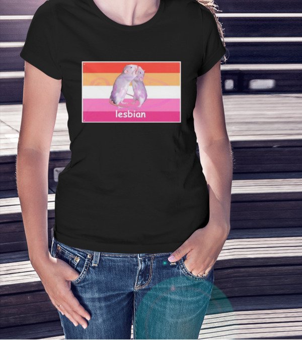 Lesbian Rat Pink And Orange LGBTQ Flag T-Shirt