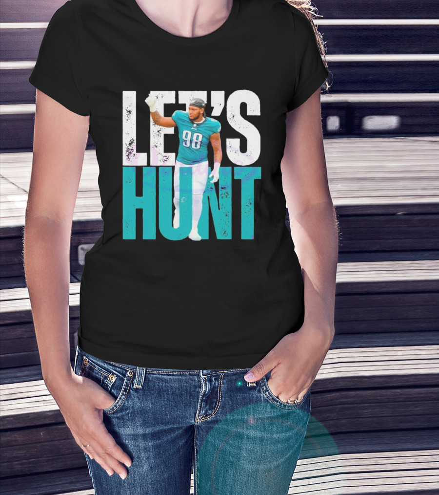 Let's Hunt Eagles Jalen Carter 98 Super Bowl LIX T-Shirt