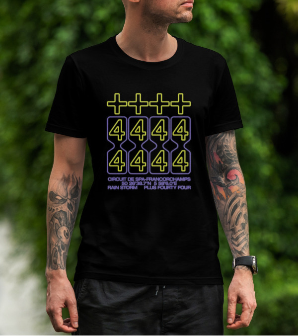 Lewis Hamilton +44 Minimal Engine Neon Style Racing Speed Tribute T-Shirt