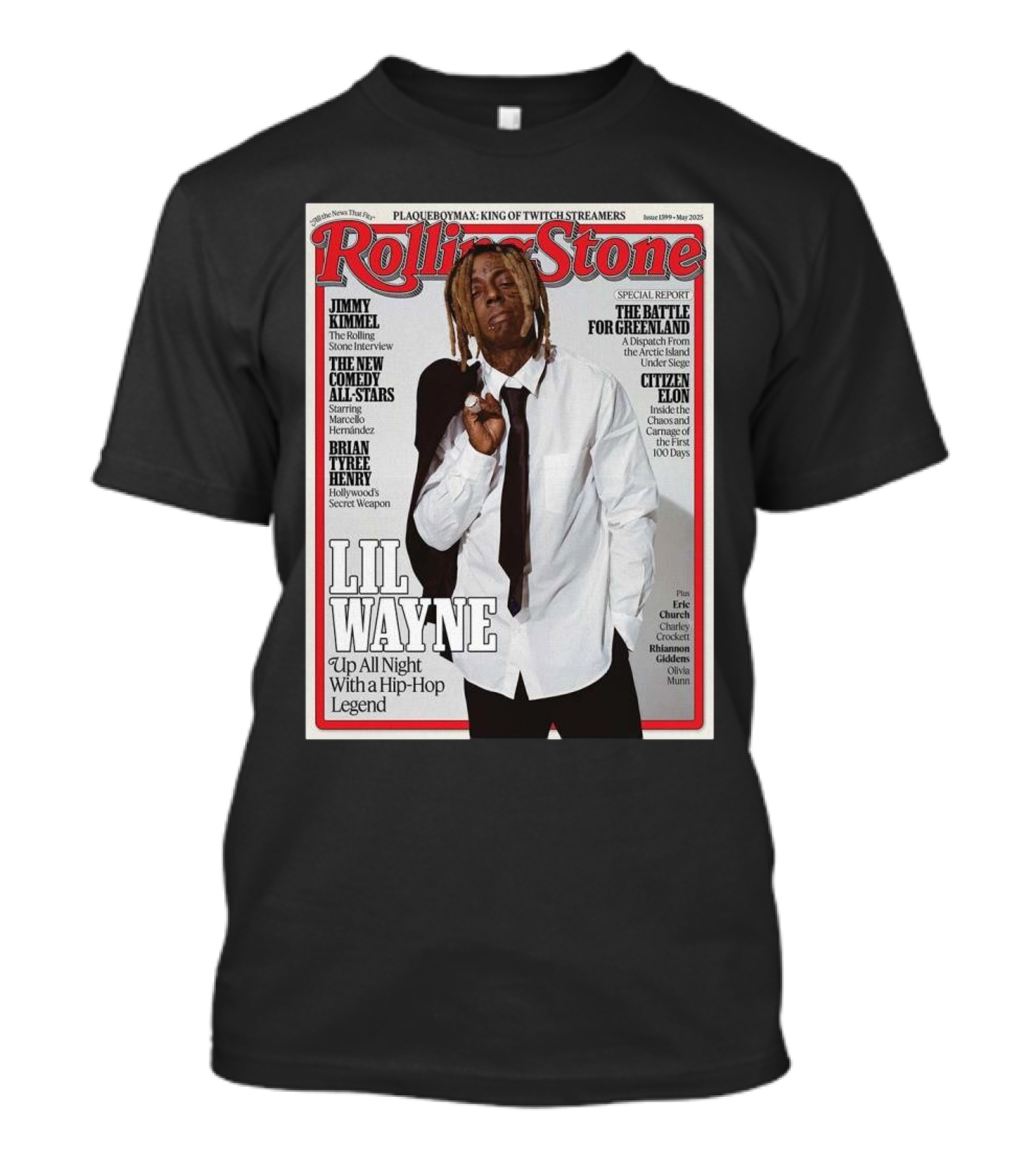 Rolling Stone Issue 1399 May 2025 Featuring Lil Wayne Up All Night With A Hip-Hop Legend T-Shirt