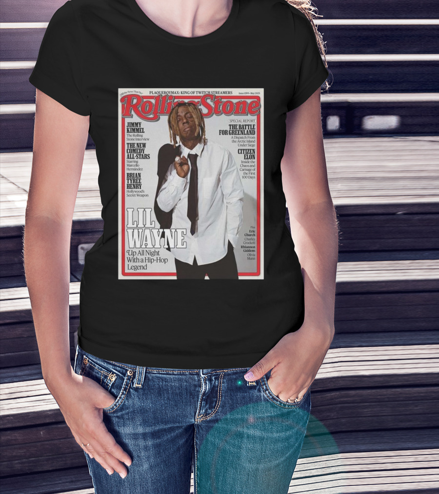 Rolling Stone Issue 1399 May 2025 Featuring Lil Wayne Up All Night With A Hip-Hop Legend T-Shirt