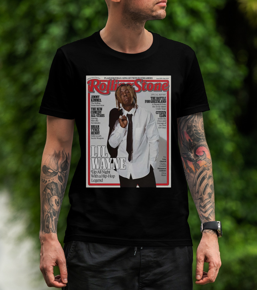 Rolling Stone Issue 1399 May 2025 Featuring Lil Wayne Up All Night With A Hip-Hop Legend T-Shirt
