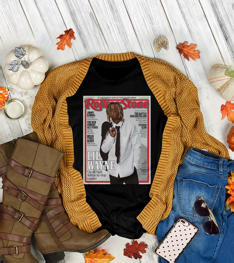 Rolling Stone Issue 1399 May 2025 Featuring Lil Wayne Up All Night With A Hip-Hop Legend T-Shirt
