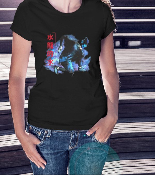 Lin Kuei Armory Icy Water Dragons Masked Figure In Blue Aura T-Shirt