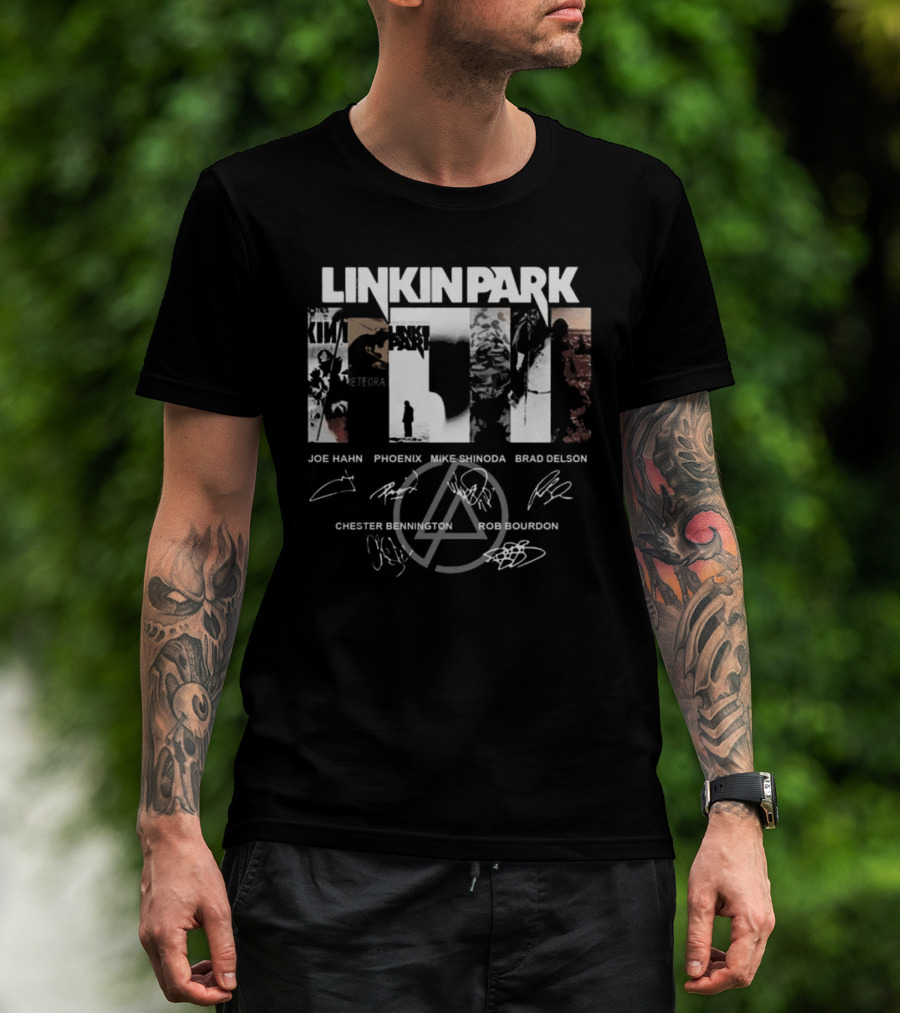 Linkin Park World Tour 2025 Joe Hahn Phoenix Mike Shinoda Brad Delson Chester Bennington Rob Bourdon Signatures T-Shirt