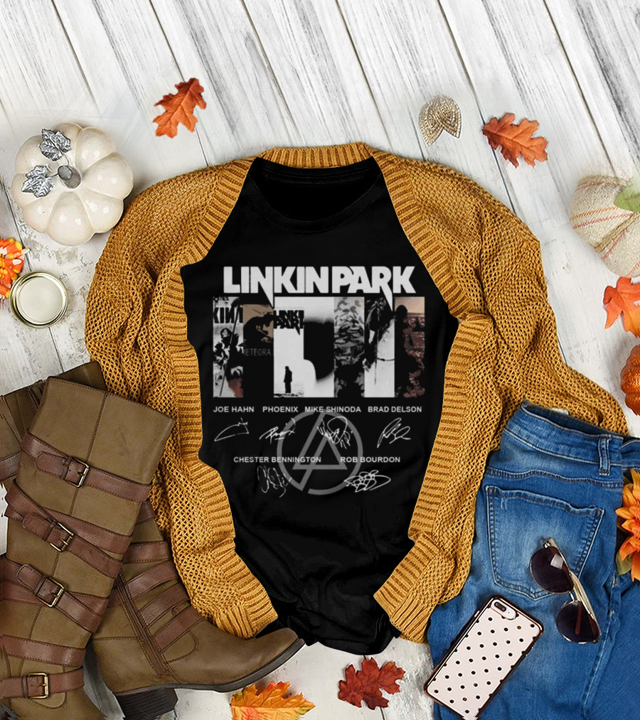 Linkin Park World Tour 2025 Joe Hahn Phoenix Mike Shinoda Brad Delson Chester Bennington Rob Bourdon Signatures T-Shirt