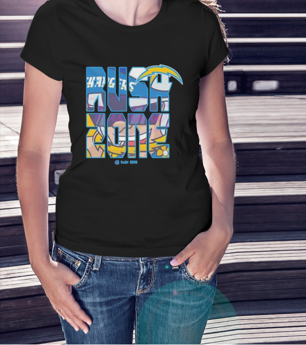 Los Angeles Chargers Rush Zone Cartoon Football T-Shirt