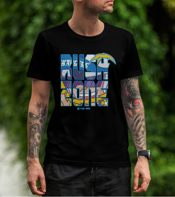 Los Angeles Chargers Rush Zone Cartoon Football T-Shirt
