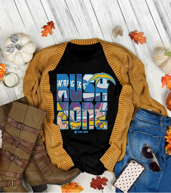 Los Angeles Chargers Rush Zone Cartoon Football T-Shirt