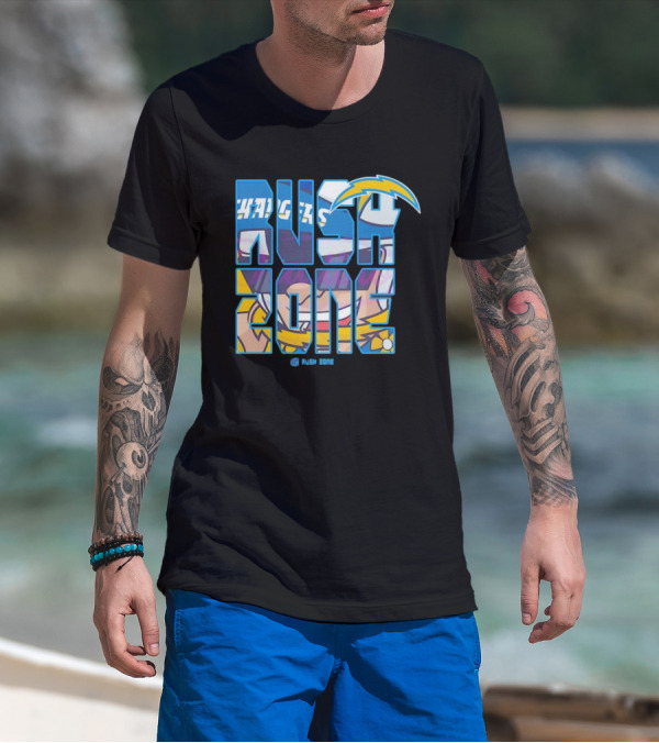 Los Angeles Chargers Rush Zone Cartoon Football T-Shirt