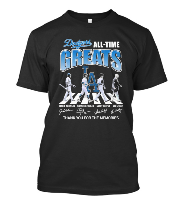 Los Angeles Dodgers All-Time Greats Dodgers Abbey Road Thank You For The Memories T-Shirt